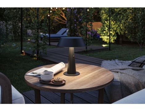 Lampka stołowa solarna SOALA LED DIM USB-C 2.1W 125lm 2700K IP44 antracyt / tworzywo z recyklingu - 8