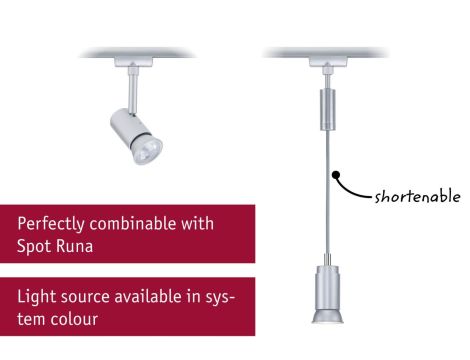Oprawa zwieszana URail Runa max 1x10W GU10 DIM 230V chrom mat / metal - 8