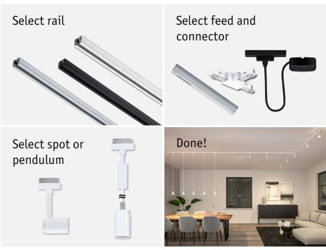 Oprawa zwieszana URail Runa max 1x10W GU10 DIM 230V biały RAL 9003 / metal - 7