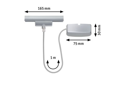 Przewód zasilający URail SH Zigbee 1m max.100W 230V chrom mat / tworzywo sztuczne - 7
