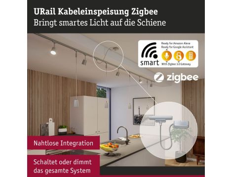 Przewód zasilający URail SH Zigbee 1m max.100W 230V chrom mat / tworzywo sztuczne - 6