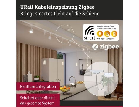 Przewód zasilający URail SH Zigbee 1m max.100W 230V biały RAL 9003 / tworzywo sztuczne - 4