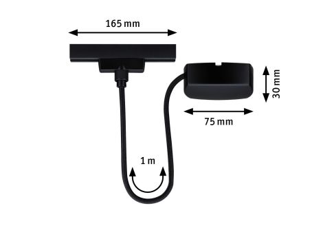 Przewód zasilający URail SH Zigbee 1m max.100W 230V czarny mat / tworzywo sztuczne - 8