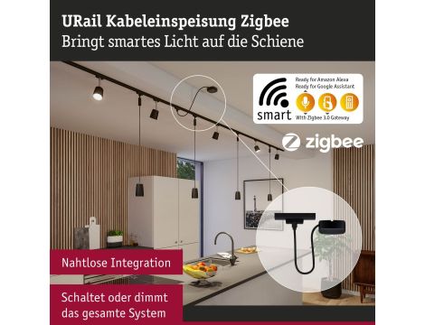 Przewód zasilający URail SH Zigbee 1m max.100W 230V czarny mat / tworzywo sztuczne - 5