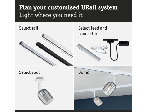 Spot Blossom URail max 1x10W G9 DIM 230V biały RAL 9003 / szkło przydymione - 6