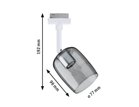 Spot Blossom URail max 1x10W G9 DIM 230V biały RAL 9003 / szkło przydymione - 9