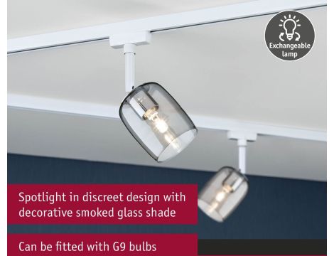 Spot Blossom URail max 1x10W G9 DIM 230V biały RAL 9003 / szkło przydymione - 7