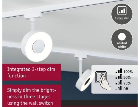 Reflektor na szynoprzewód URail CIRCLE LED 3StepDim 5W 220lm 4000K 230V biały RAL9003 / metal - 4