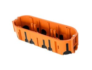Puszka podtynkowa ProDuo potrójna, głęboka 60mm, fi68, łączeniowa, z wkrętami, wiatroszczelna , pomarańczowa, IP30 /A.0093/