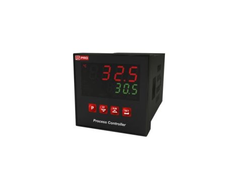 Regulator temperatury PID panelowy 3-wyjściowy, Uz 24 V AC, 24 V DC, 0 → +50 C, 72 x 72mm, Wł./Wył., P, PD, PI,