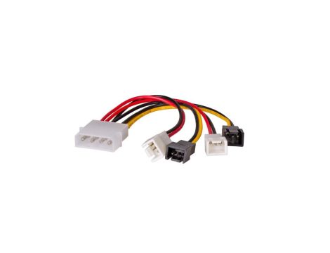 Adapter z kablem Akyga AK-CA-34 Molex (m) / 2x 3 pin 12V (m) / 2x 3 pin 5V (m) 4x 15cm
