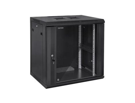 Szafa wisząca RACK 19 15U 600mm drzwi szklane czarna TOTEN
