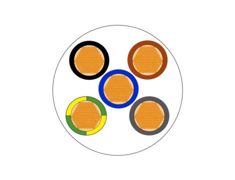 Sieciowy kabel zasilający 5 Core Polichlorek winylu PVC Sheath Biały 10.1mm od , 300 V, 500 V