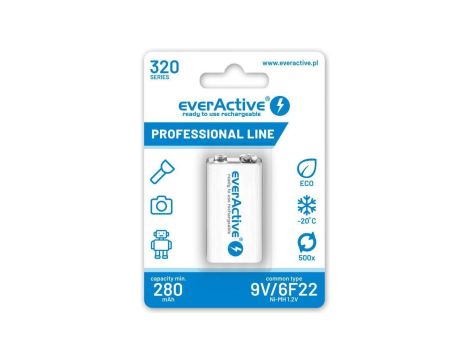 Akumulator NiMH 6F22 9V 320mAh R2U Professional Line