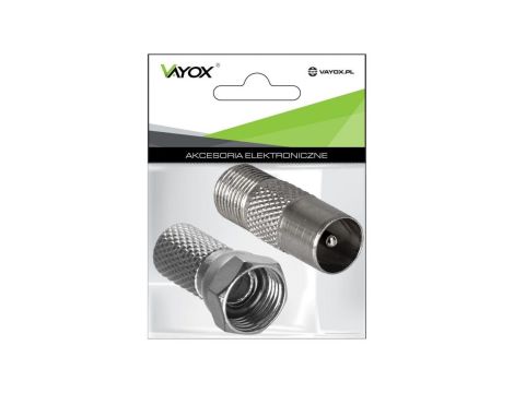 Zestaw złącze wtyk ant. – gni. F + wtyk F 6,8mm VA0093 Vayox