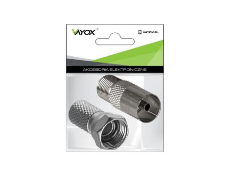 Zestaw złącze gniazdo F – gniazdo ant + wtyk F 6,8mm VA0094 Vayox
