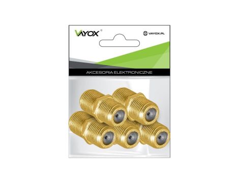 Złącze gniazdo F - gniazdo F (beczka) gold VA0220 Vayox (opak. 5szt)