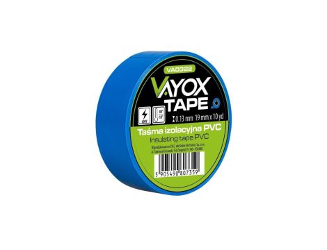 Taśma izolacyjna PVC 19mm x 10yd niebieska VA0322 Vayox