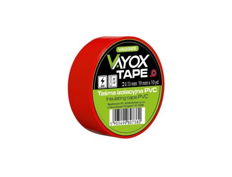 Taśma izolacyjna PVC 19mm x 10yd czerwona VA0325 Vayox
