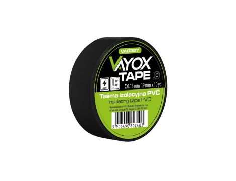 Taśma izolacyjna PVC 19mm x 10yd czarna VA0327 Vayox