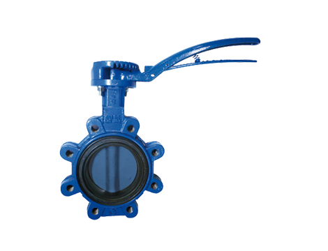Przepustnica z otworami gwintowanymi SYLAX z napędem ręcznym dźwigniowym dysk GGG40 epoksydowany żeliwo sferoidalne EPDM BAR 16 DN 65 Socla