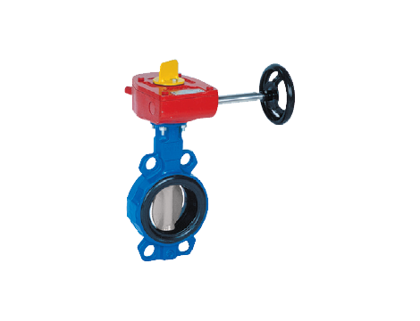 Przepustnica bezkołnierzowa SYLAX FM z przekładnią ślimakową z wył. krańcowymi dysk AISI316 DN 65 Socla