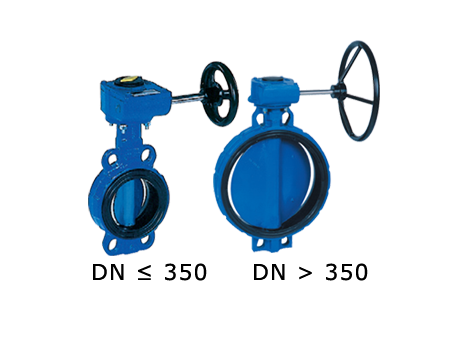 Przepustnica bezkołnierzowa SYLAX z przekładnią ślimakową dysk GGG40 epoksydowany DN 900 PN 16 BAR 16  Nitryl Socla