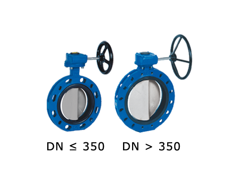 Przepustnica kołnierzowa SYLAX z przekładnią ślimakową dysk AISI316 żeliwo sferoidalne EPDM BAR 16 DN 500 Socla