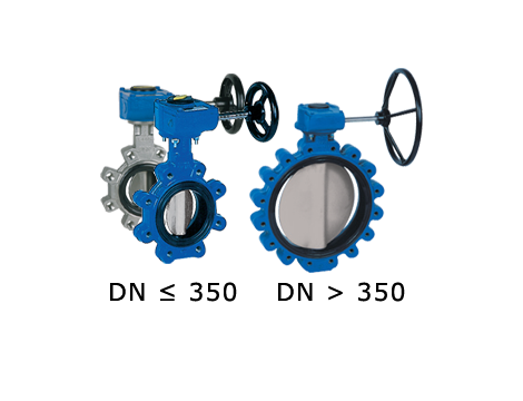 Przepustnica z otworami gwintowanymi SYLAX z przekładnią ślimakową dysk AISI316 żeliwo szare EPDM BAR 16 DN 80 Socla