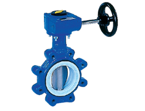 Przepustnica bezkołnierzowa TILIS z przekładnią ślimakową dysk AISI316 żeliwo sferoidalne EPR/PTFE BAR 10 DN 65 Socla