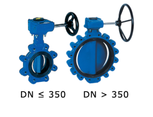 Przepustnica z otworami gwintowanymi SYLAX z przekładnią ślimakową dysk GGG40 epoksydowany żeliwo sferoidalne Nitryl DN 600 PN 10 Socla