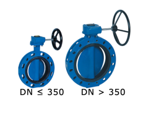 Przepustnica kołnierzowa SYLAX z przekładnią ślimakową dysk GGG40 epoksyd żeliwo sferoidalne EPDM BAR 10 DN 600 Socla