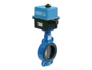 Przepustnica bezkołnierzowa SYLAX z napędem elektr. on/off seria ER+ 24V AC/DC, IP66 dysk AISI316 DN 50 16 BAR Socla