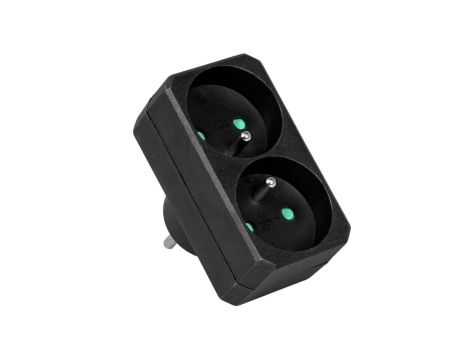 Rozgałęźnik sieciowy 2x 2P+0 3500W 230V czarny VA0131B VAYOX