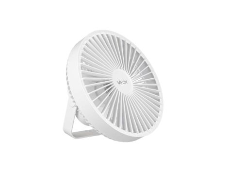 Wentylator biurkowy z akumulatorem i lampką 6xSMD biały VA0337W Vayox