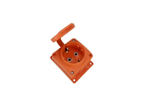 Listwa, gniazdo gumowe pojedyncze Schuko IP54 pomarańczowe HOROZ
