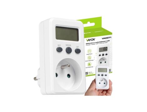 Watomierz Licznik zużycia energii elektrycznej 16A 3680W VA0371 Vayox