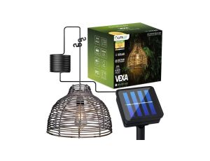 Lampa Solarna Wisząca LED Zewnętrzna Ogrodowa Rattanowa 3000K IP44 VEXA LUMILED