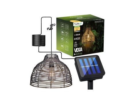 Lampa Solarna Wisząca LED Zewnętrzna Ogrodowa Rattanowa 3000K IP44 VEXA LUMILED
