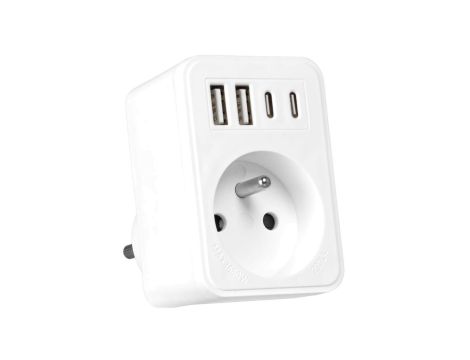 Rozgałęźnik sieciowy 1 gniazdo + 2x USB-A + 2x USB-C VA0375 Vayox