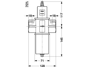 Danfoss Zawór wodny sterowany ciśnieniem, WVFX 40, 4.00 bar - 17.00 bar, 11.000 m³/h - 003F1240