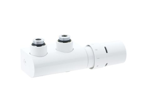 Danfoss Zestawy VHX (X-tra Collection), VHX-DUO, RAX, Kątowy, podwójne połączenie 50 mm, Biały RAL 9016 - 013G4281