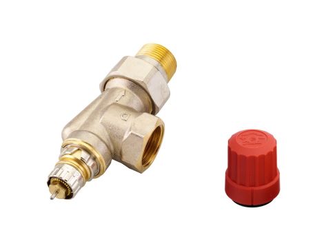 Danfoss Zawory grzejnikowe, RA-N, Przepływ normalny, DN 20, Kątowy poziomy, D - 013G0155