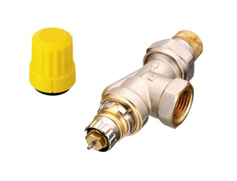 Danfoss Zawory grzejnikowe, RA-UN, Przepływ niski, DN 15, Kątowy poziomy, D - 013G3043