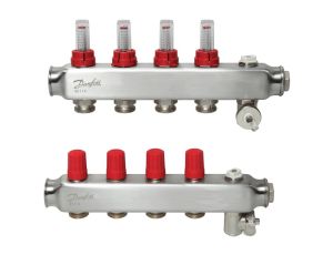 Danfoss Rozdzielacz SSM-F, Stal nierdzewna, Liczba przyłączy kolektorów ogrzewania [pętle] [Max.]: 4, 6 bar - 088U0754
