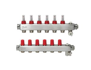 Danfoss Rozdzielacz SSM-F, Stal nierdzewna, Liczba przyłączy kolektorów ogrzewania [pętle] [Max.]: 6, 6 bar - 088U0756