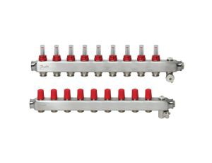 Danfoss Rozdzielacz SSM-F, Stal nierdzewna, Liczba przyłączy kolektorów ogrzewania [pętle] [Max.]: 9, 6 bar - 088U0759