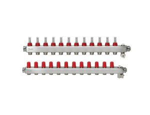 Danfoss Rozdzielacz SSM-F, Stal nierdzewna, Liczba przyłączy kolektorów ogrzewania [pętle] [Max.]: 12, 6 bar - 088U0762