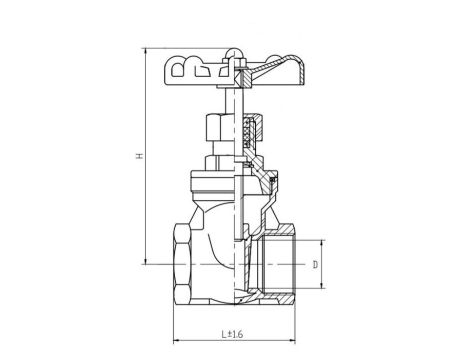Zawór zasuwowy gwintowany Flowmatik G 2 GW PN16, nierdzewny 316, PTFE - 4