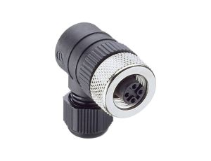 Złącze do samokonfekcjonowania M12 żeńskie kątowe 5-pinowe z gwintowanym złączem montaż z zaciskami śrubowymi RKCW 5/7